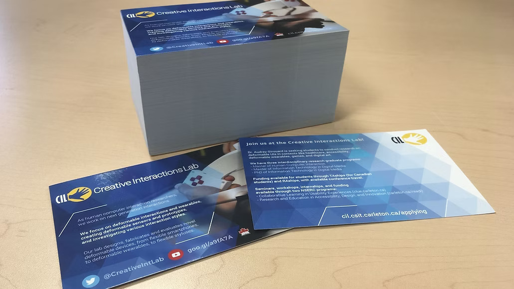 The recruitment card I designed for CIL conferences and networking events